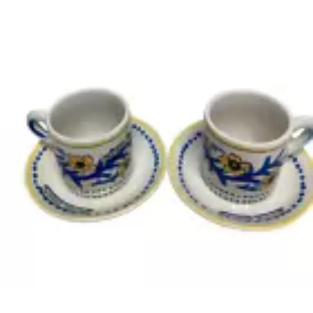ROMANA SAMBUCA Vintage Italian Espresso Cup 3oz and Saucer Set of 2